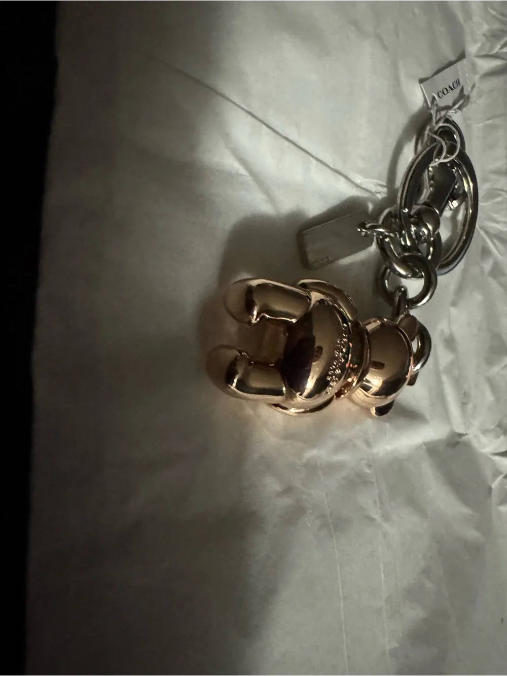 Coach Gold Bear Charm Keychain -